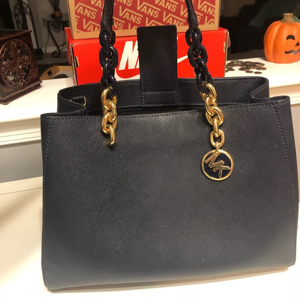 Michael Kors Navy blue & gold purse & wallet.